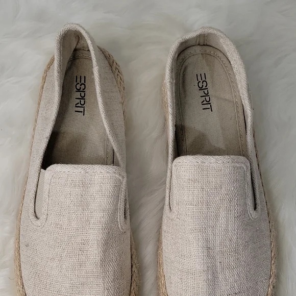 Esprit Cream Linen Espadrille Slip-Ons - Picture 4 of 9